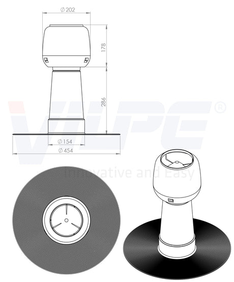 Tuuletusputki VILPE 110 Vaaleanharmaa - KarelianStore