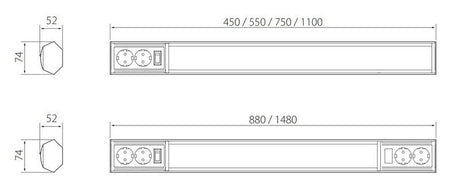 Työpistevalaisin Onnline Onnpoint 20W 830/840 1480 mm 2x2 - os PR Kytkimellä - KarelianStore