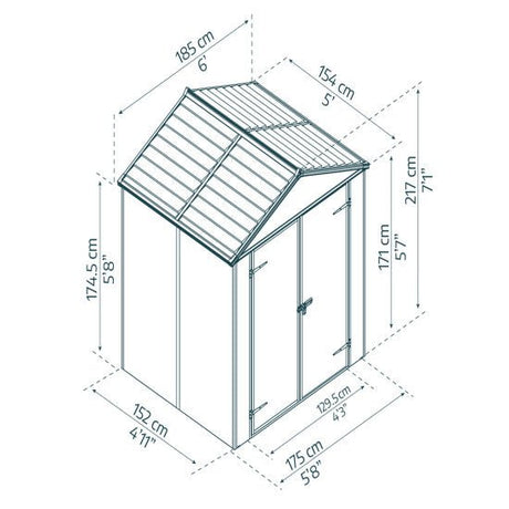 Vaja Rubicon 2.8 m2 harmaa Palram - Canopia - KarelianStore