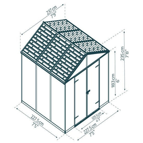 Vaja Rubicon 5.4 m2 harmaa Palram - Canopia - KarelianStore