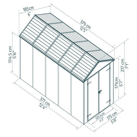 Vaja Rubicon 7.0 m2 harmaa Palram - Canopia - KarelianStore