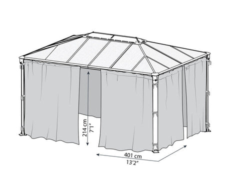 Verhosetti puutarhapaviljonkiin, sopivuus Martinique 4300 & Milano 4300 Palram - Canopia - KarelianStore