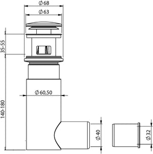 Vesilukko Prevex Easyclean 32/40 Pop - up - KarelianStore