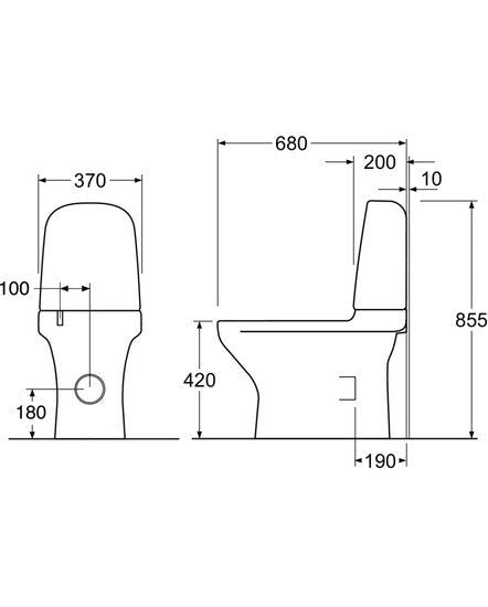 WC - istuin GUSTAVSBERG 8300HF ESTETIC MATTA MUSTA SCQR - KarelianStore