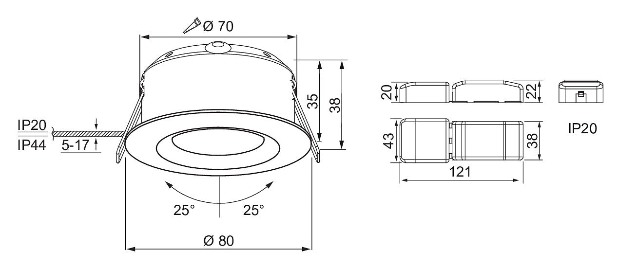 Alasvalo Airam Compact IP44 5W/840 Satiini - KarelianStore