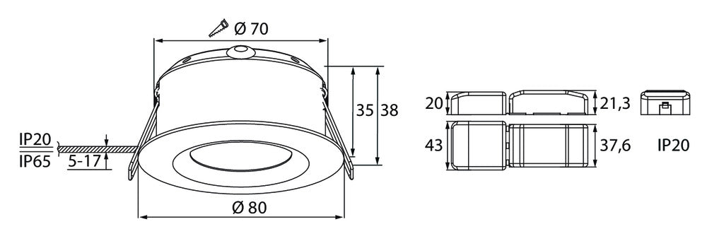 Alasvalo Airam Compact IP65 5W/830 Himmennettävä valkoinen - KarelianStore