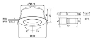 Alasvalo Airam Compact Tilt IP44 5W/840 Suunnattava ja Himmennettävä - KarelianStore
