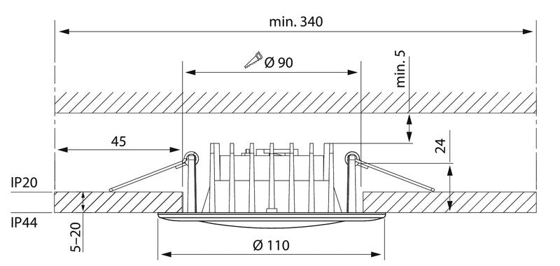 Alasvalo Airam Slim Duo Fix IP44 8W 3000K Valkoinen Himmennettävä - KarelianStore