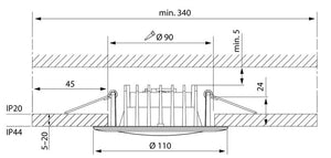 Alasvalo Airam Slim Duo Fix IP44 8W 3000K Valkoinen Himmennettävä - KarelianStore