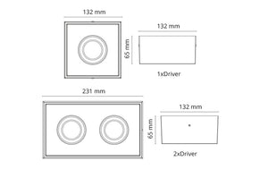 Alasvalo Cube Lux 2x7W 3000K Musta - KarelianStore