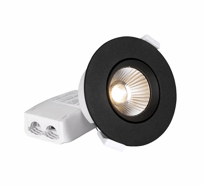 Alasvalo Hide-a-Lite Optic L ISO Tilt IP44 640lm 7.5W Musta - KarelianStore