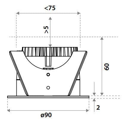 Alasvalo Illuxtron Fabio 75 HV-FD 600lm 4000K 80 Musta - KarelianStore