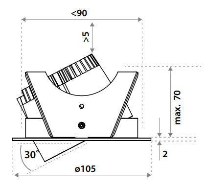 Alasvalo Illuxtron Fluxe 90 HV-FD adj 800Lm 3K 40° Valkoinen - KarelianStore