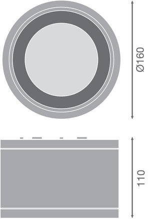 Alasvalo Ledvance Downlight Surface DN160 IP65 30W 840 Musta - KarelianStore