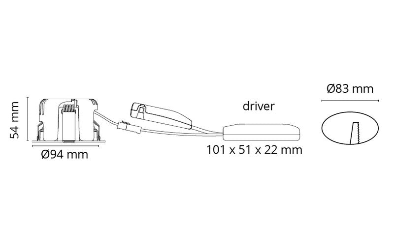 Alasvalo SG Junistar Lux IsoSafe 7W 3000K IP44 Musta - KarelianStore
