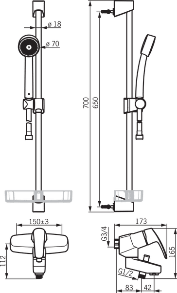 Amme ja suihkuhana Oras 1068 Safira ja Apollo 520 Suihkusetti - KarelianStore