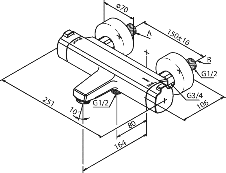 Amme ja suihkutermostaatti Damixa Pine juoksuputkella 5750700 - KarelianStore