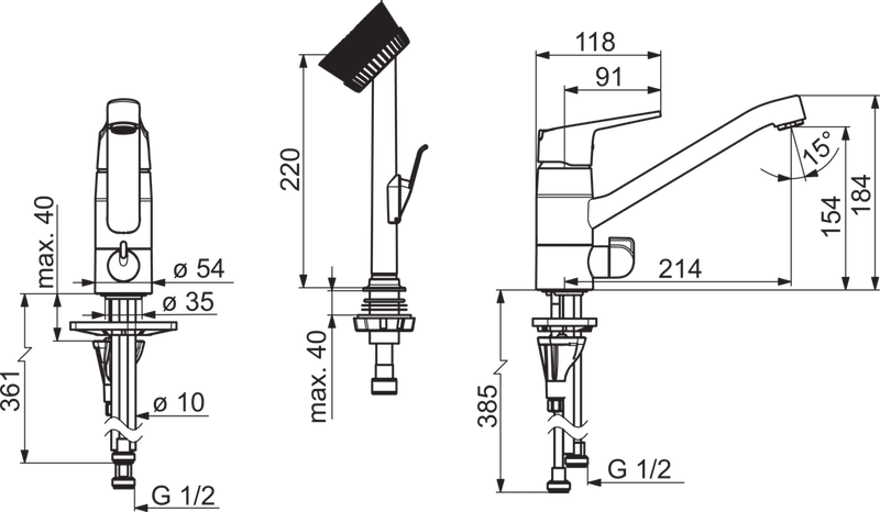 Aputilahana Oras 1829G Vega Pesukoneventtiilillä ja kuraharjalla - KarelianStore
