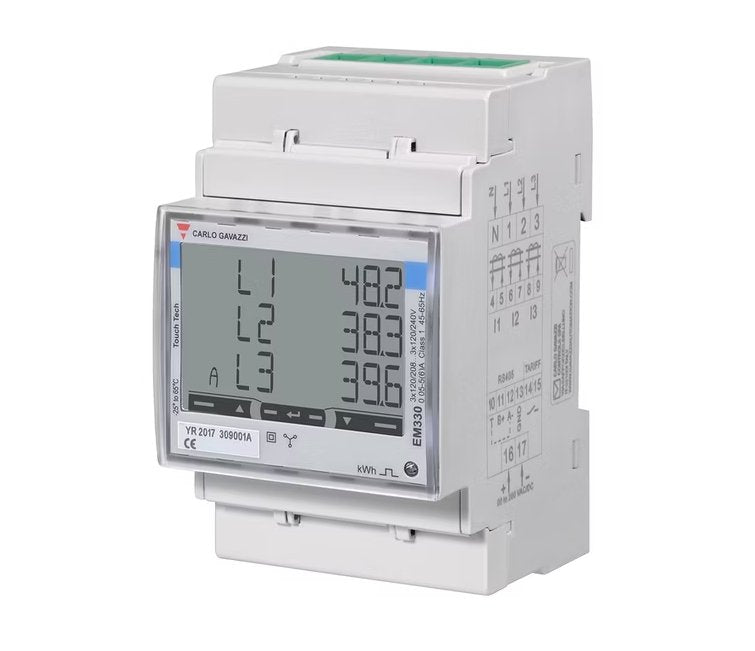 Energiamittari Carlo Gavazzi EM330 3V 5A LK B 3-DIN M1 PFB - KarelianStore