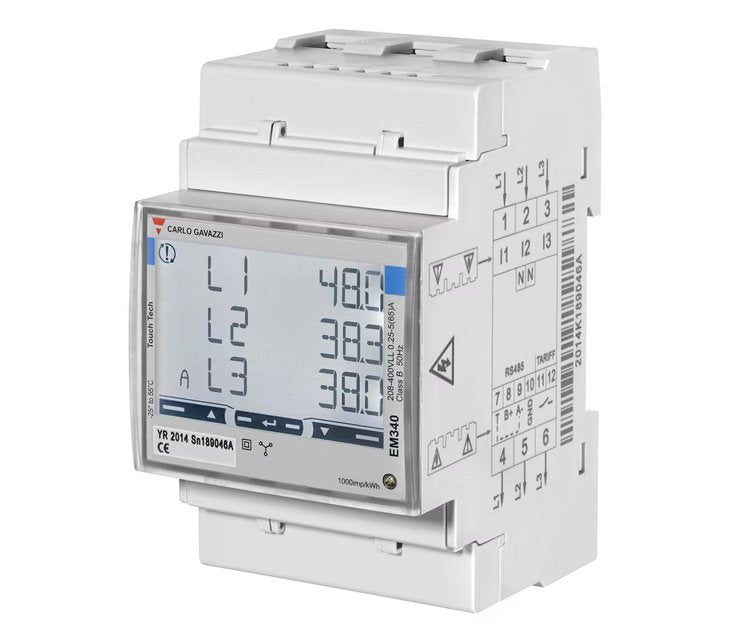 Energiamittari Carlo Gavazzi EM340 3V 65A Lk B 3-DIN PFB - KarelianStore