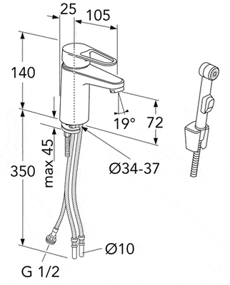 Gustavsberg Nautic pesuallashana käsisuihkulla - KarelianStore