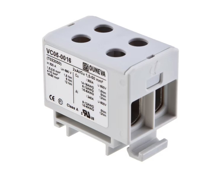 Haaroitusliitin Ouneva OTL 2x AI Cu 1.5-50mm2 Harmaa - KarelianStore