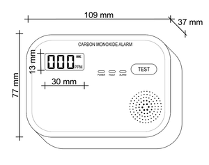 Häkävaroitin Opal 3x1.5W LCD Näyttö - KarelianStore