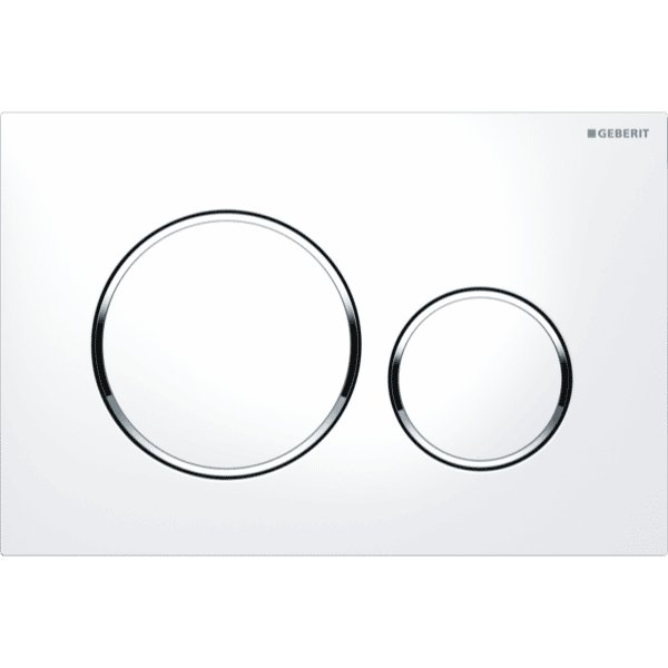 Huuhtelupainike Geberit Sigma 20 Korkea Valkoinen Mattakromi - KarelianStore