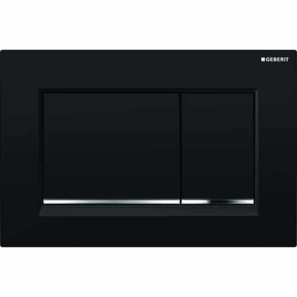 Huuhtelupainike Geberit Sigma 30 Korkea Musta Kromi - KarelianStore