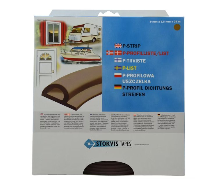 Ikkunatiiviste Stokvis P-profiili 9 mm x 5.5 mm x 24m Ruskea - KarelianStore