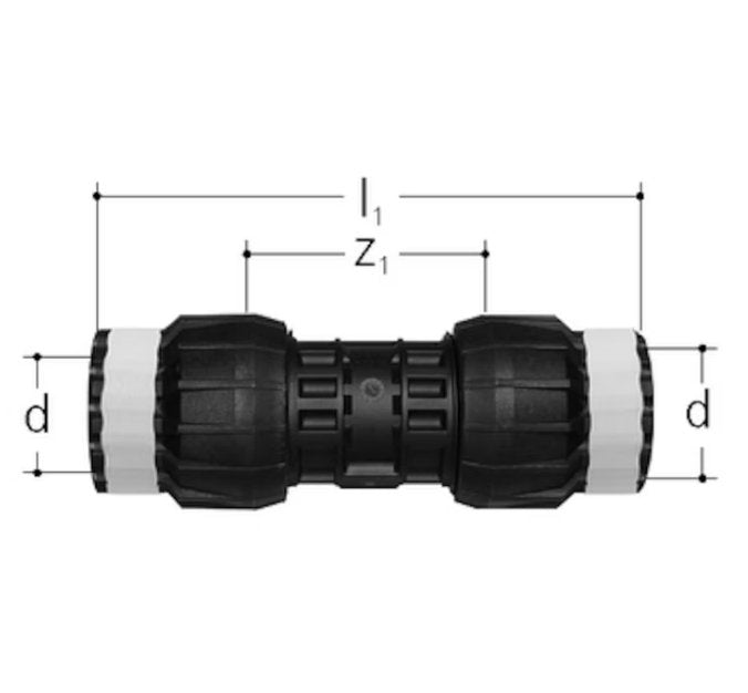 Jatkoliitin Sanipex MT Kompo GF 20x20 PPSU PA - KarelianStore