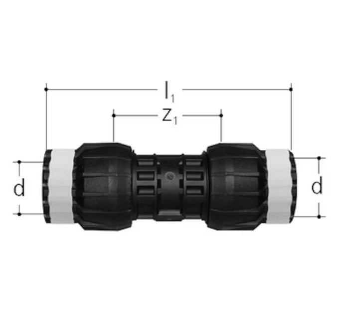 Jatkoliitin Sanipex MT Kompo GF 40x40 PPSU PA - KarelianStore