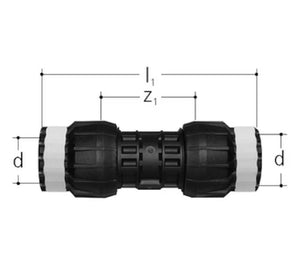 Jatkoliitin Sanipex MT Kompo GF 63x63 PPSU PA - KarelianStore