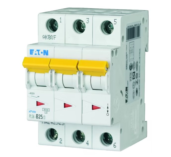 Johdonsuojakatkaisija Eaton PLS6-D25 3 6kA 3-napainen D 25A - KarelianStore