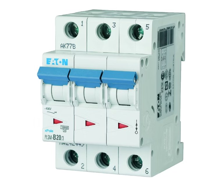 Johdonsuojakatkaisija Eaton PLSM-C20 3 10kA 3-napainen C 20A - KarelianStore