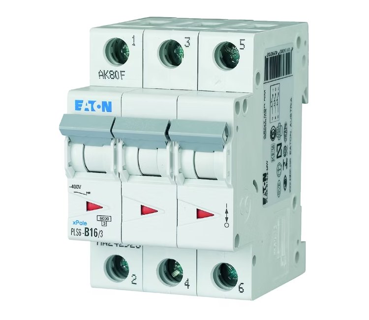 Johdonsuojakatkaisin Eaton PLS6-C16 3-GV 3N C 20 kpl - KarelianStore