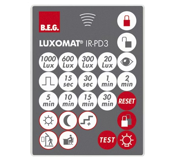 Kauko-ohjain Luxomat IR-PD3N PD4N Tunnistimille - KarelianStore