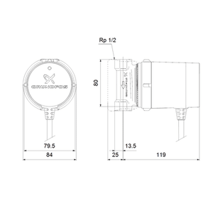Käyttövesipumppu Grundfos Up 15-14B PM 1x230 80xR15 - KarelianStore