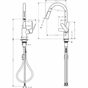 Keittiöhana Hansgrohe 31846000 Focus 240 Ulosved. - KarelianStore