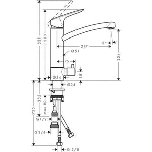 Keittiöhana Hansgrohe 71859000 Logis 220 PKV - KarelianStore