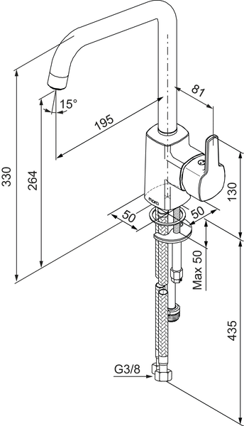 Keittiöhana Mora LionX Pesukoneventtiilillä Musta 392150 - KarelianStore