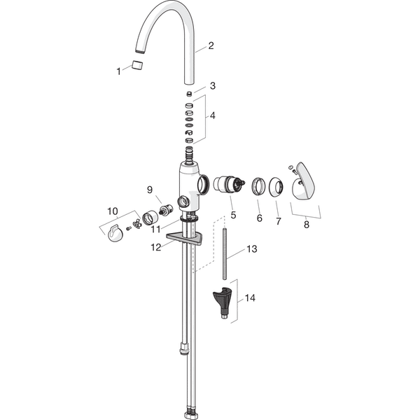 Keittiöhana Oras 1029F Safira pesukoneventtiilillä ja kääntyvällä juoksuputkella - KarelianStore