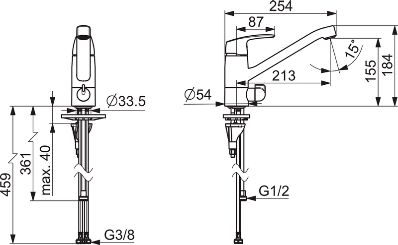 Keittiöhana Oras 1035FS-105 Safira Pesukoneventtiilillä - KarelianStore