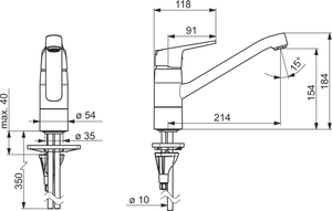Keittiöhana Oras 1820G Vega kääntyvällä juoksuputkella - KarelianStore