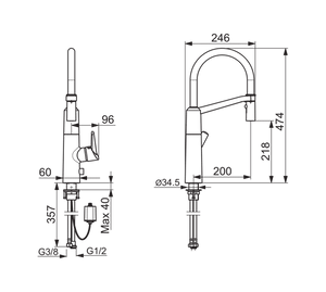 Keittiöhana Oras 2739F Optima Pesukoneventtiilillä 6V - KarelianStore