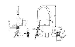 Keittiöhana Oras Inspera 3031F pesukoneventtiilillä ja ulosvedettävällä juoksuputkella - KarelianStore
