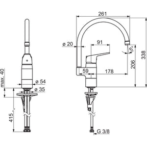 Keittiöhana Oras Vega Musta 1838FG-33 - KarelianStore