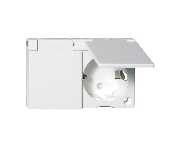 Kojepistorasia Schneider Electric 2-osainen Maadoitettu JL Valkoinen - KarelianStore