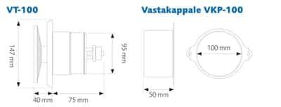 Korvausilmaventtiili Velco VTR 100 valkoinen 10KPL - KarelianStore