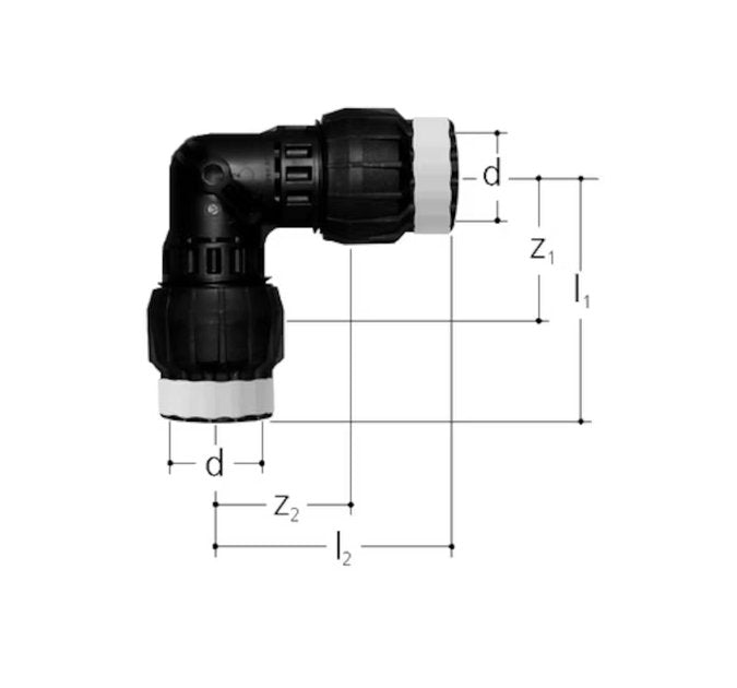 Kulmaliitin Sanipex MT GF 45 16x16 PPSU PA - KarelianStore
